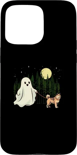 Vista 28 de iPhone 16 Akita Walking Ghost Halloween Funny Kids Costume Case