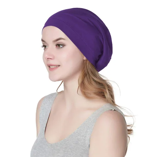 Vista 127 de Alnorm - Gorro con forro de satén y suave banda elástica para hombres y mujeres, talla única Se ajusta a la mayoría