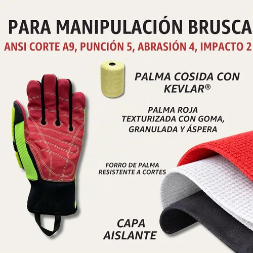 Vista 3 de Cestus 5207, Winter Impact Work Gloves, Insulated, Waterproof, ANSI Cut A9