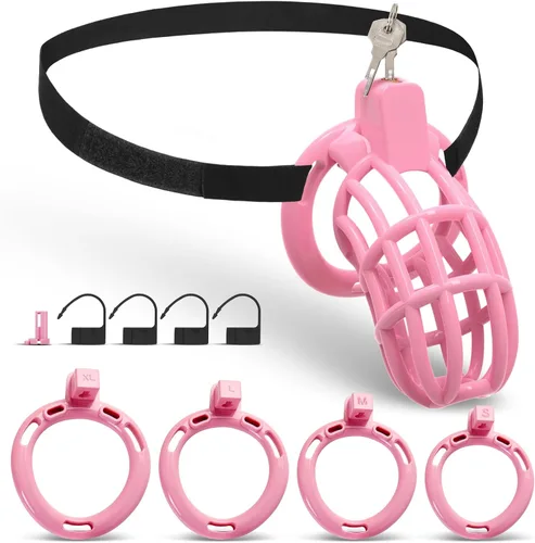 Vista 14 de Cinturón de castidad masculino jaula para pene - UTIMI Dispositivos de correa de castidad de plástico ajustable para hombre jaula de bondage