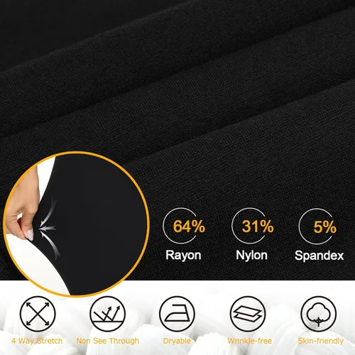 Vista 2 de Aleture Pantalones capri de oficina elegantes para mujer, pantalones de yoga elásticos para trabajo, pantalones capri casuales de negocios de 21.5