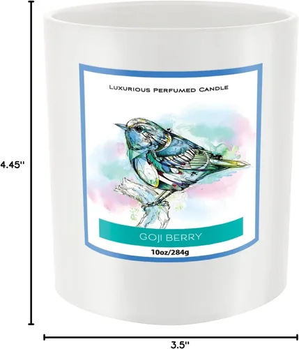Vista 2 de Enesco Izzy and Oliver Watercolors by Abby Diamond Bird - Vela perfumada en frasco, 10 onzas, bayas de Goji