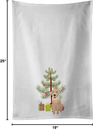 Vista 4 de Caroline's Treasures WDK3064WTKT Golden Retriever Fawn #2 - Juego de 2 toallas decorativas de cocina para baño, para manos, cara, cabello, yoga, té