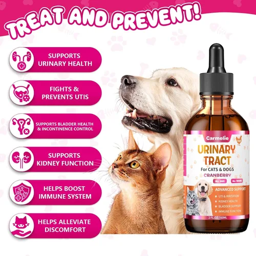 Vista 4 de Gotas de apoyo del tracto urinario para gatos y perros con arándano - Salud de riñones y vejiga - Suplemento natural para el bienestar
