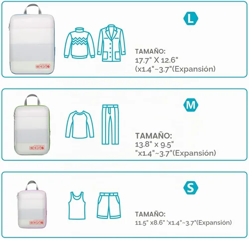 Vista 2 de Cambond Cubos de equipaje de compresión para mujeres de viaje, organizadores de equipaje ligeros, bolsas de equipaje para llevar en maletas 01
