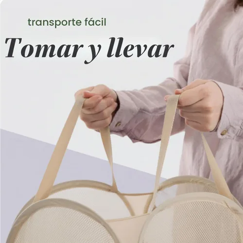 Vista 7 de Handy Laundry - Cesta de lavandería plegable de malla emergente con abertura ancha y bolsillo lateral - Diseño transpirable, resistente, plegable