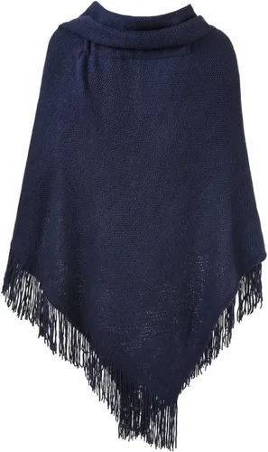 Vista 2 de Ferand Poncho de ajuste holgado para mujer con elegantes botones de cuerno, cuello en V y dobladillo en V