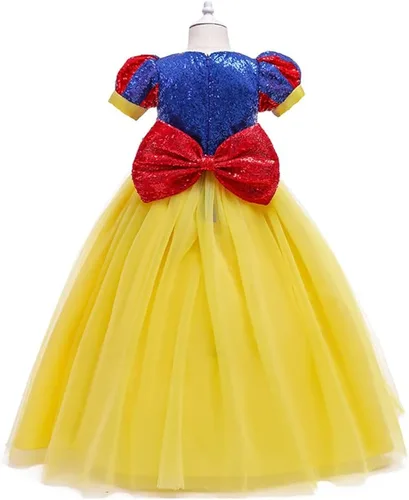 Vista 23 de HIHCBF Disfraz de princesa blanca como la nieve para niñas, cumpleaños, Navidad, Halloween, carnaval (con accesorios)