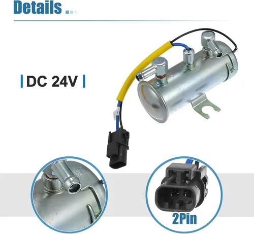 Vista 4 de X AUTOHAUX 1 Unidades 24V Universal Auto Bomba De Combustible Eléctrica Reemplazo Durable Tono Plata
