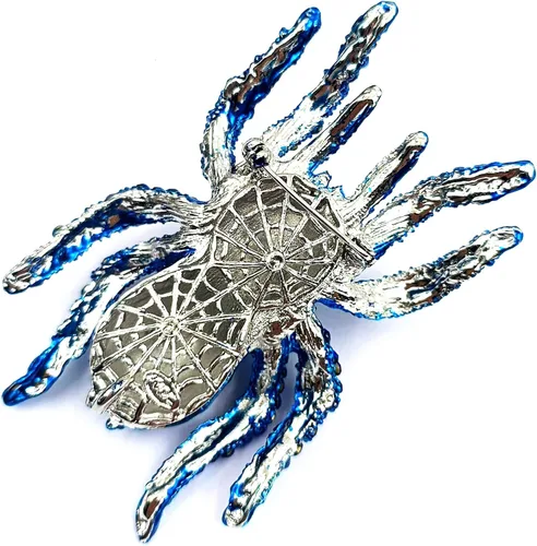 Vista 4 de CYPINA Joyería de regalo con diseño de araña de cristal azul realista, diseño de escarabajo, diseño de araña, regalo, 2.75''X3.35'', Vidrio, cristal