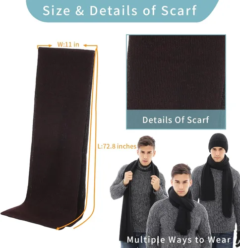 Vista 4 de Ecodudo Gorro y bufanda con pantalla táctil para hombres y mujeres (punto acanalado)