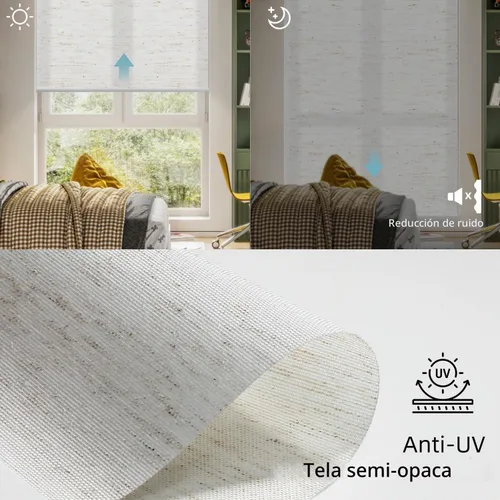Vista 4 de SmartWings Persianas motorizadas de filtrado de luz, funcionan con Matter Thread Apple Homekit, Alexa SmartThings Google, persianas de ventana sin