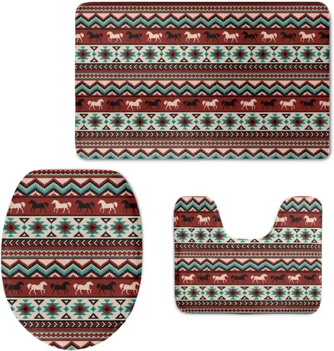 Vista 26 de HUGS IDEA Alfombra de baño, alfombra de baño, alfombra de baño, diseño de bandera estadounidense, mariposa, floral, juego de tapetes de baño