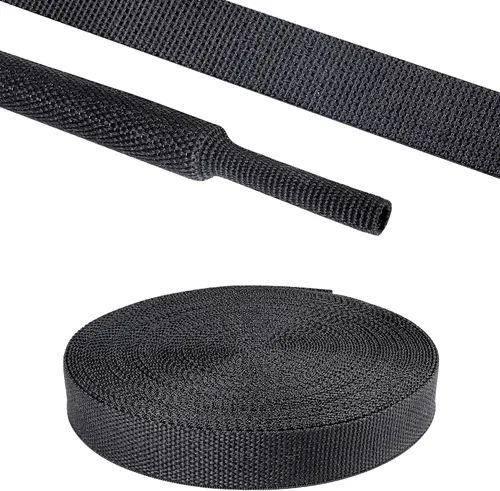 Vista 11 de Tubo de tela trenzada termorretráctil 2 en 1, ajuste ideal para manguera/cable/alambre de forma irregular (1-1/8 pulgadas, 14 pies)