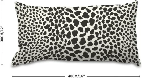 Vista 3 de Funda de almohada con estampado de leopardo negro, funda de almohada de piel de animal de 12 x 16 pulgadas, almohada decorativa para el hogar