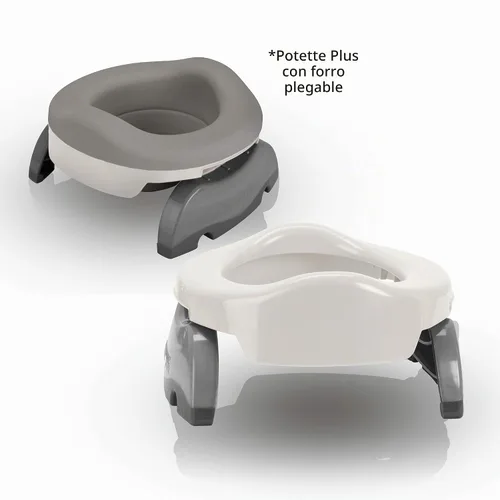 Vista 3 de Potette Plus Potty Value Pack: Kalencom Potette Plus 2 en 1 portátil y forro plegable reutilizable para uso doméstico (blanco/gris)