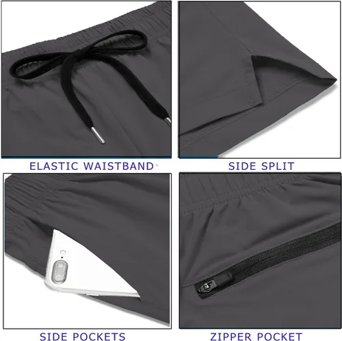 Vista 7 de COOFANDY Pantalones cortos deportivos para correr para hombre de 5 pulgadas, paquete de 2 pantalones cortos de entrenamiento para gimnasio