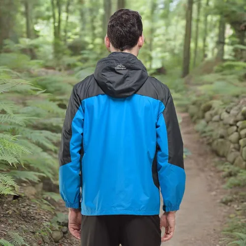 Vista 7 de Chaqueta impermeable para hombre con capucha y resistente al viento, para senderismo, pesca