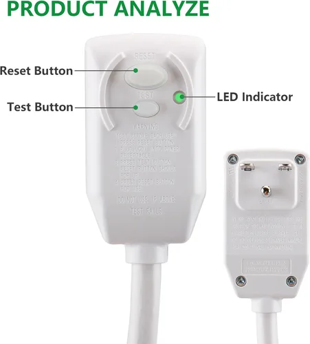 Vista 4 de Wengart Cable de alimentación LCDI de 240 V y 10 amperios para aire acondicionado, cable de CA de repuesto resistente de 2400 W con enchufe NEMA