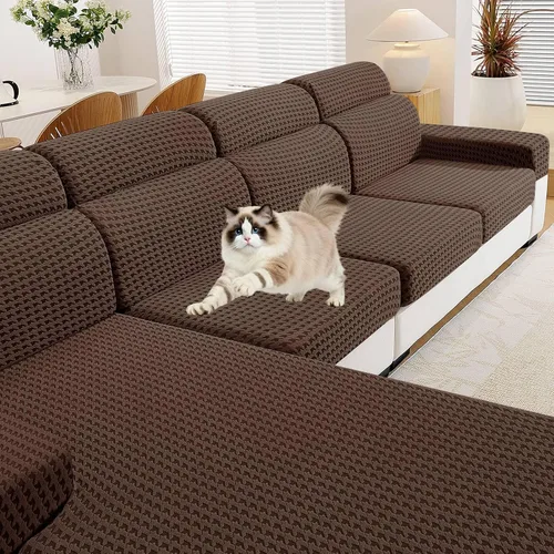 Vista 21 de MAXIJIN Fundas de cojín elásticas de terciopelo para sofá, funda de cojín suave de repuesto para sofá de dos plazas, protector de asiento