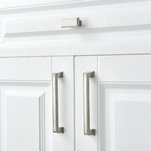 Vista 6 de 10 tiradores de gabinete de 3-3/4 pulgadas para cajones, accesorios decorativos de cocina Tiradores y perillas vintage de níquel cepillado