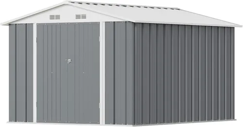 Vista 22 de Greesum Cobertizo de almacenamiento para exteriores de 3 x 3 pies, cobertizo de metal con cerradura para patio trasero, piscina, patio y Negro