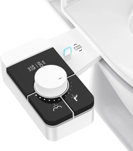 Vista 9 de Accesorio de bidé mejorado para asiento de inodoro, boquilla doble de ángulo ajustable, autolimpieza, accesorio de bidé no eléctrico para lavado