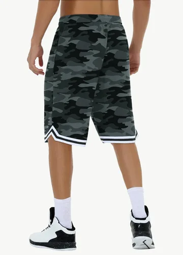Vista 2 de JWM Pantalones cortos de baloncesto para hombre, de 11 pulgadas, de malla larga, atléticos, para gimnasio, entrenamiento, deportes, con bolsillos
