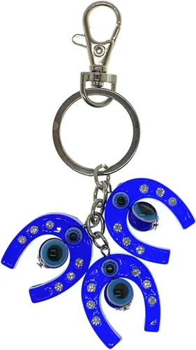 Vista 14 de LUCKBOOSTIUM Evil Eye Keychain & Protection, Evil Eye Car Hanging Ornament, Rear View Mirror Accessories, Home Decor Campanas en cadena Piscis