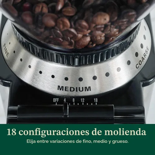 Vista 5 de Cuisinart Molinillo de café, molinillo de café eléctrico automático de un solo toque con fresas y selector de molienda de 18 posiciones, selector