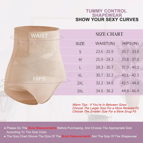 Vista 6 de PRAVETTE Tummy Control Shapewear Panties for Women High Waist Body Shaper Slimming Underwear Girdle Panty