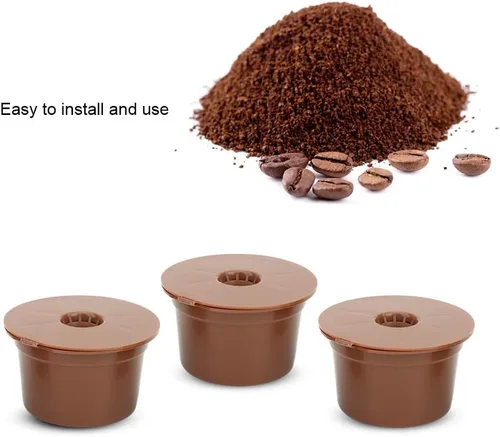 Vista 2 de 3pcs Recargable Cápsula de Café Reutilizable Filtro de Café Taza de Repuesto para Máquina de Café (Café)