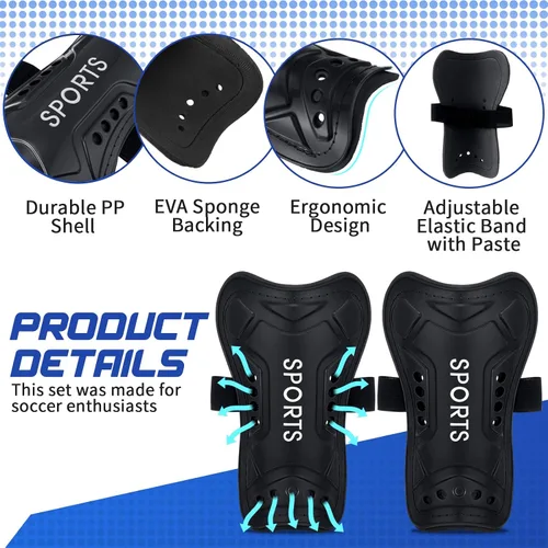 Vista 3 de Syhood - Espinilleras y calcetines de fútbol para niños pequeños y jóvenes, almohadillas protectoras ligeras para espinillas para niños de 3-5