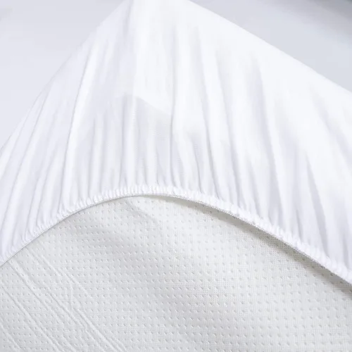 Vista 4 de Protector de colchón de cabeza dividida para camas ajustables o medias divididas, 100 % algodón de rizo impermeable, funda de colchón estilo sábana
