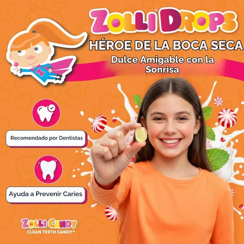 Vista 2 de Zolli Drops - Caramelos sin azúcar con xilitol, paletas sin colorantes, aptos para dieta cetogénica y diabética, golosinas aprobadas por dentistas