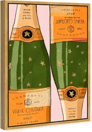 Vista 2 de Lienzo enmarcado para pared, diseño de bebidas y bebidas espirituosas, champán brillante