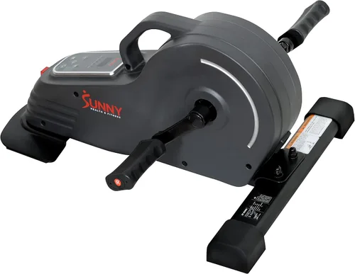 Vista 2 de Sunny Health & Fitness Ejercitador de Pedal de Doble Función Bajo el Escritorio, Mini Bicicleta de Cardio Portátil para Interiores en Casa, Ciclo