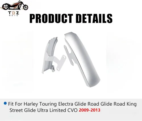 Vista 4 de Tira de paneles de relleno TDZ Fender para Harley Touring Road King Electra Glide FLHT FLHR, cromada