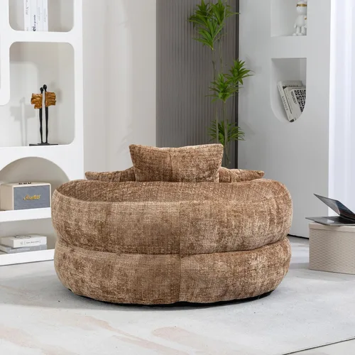 Vista 7 de Sofá sin huesos, sofá de burbujas de gran tamaño, sofá puff de chenilla, silla perezosa para dormitorio y sala de estar, silla individual
