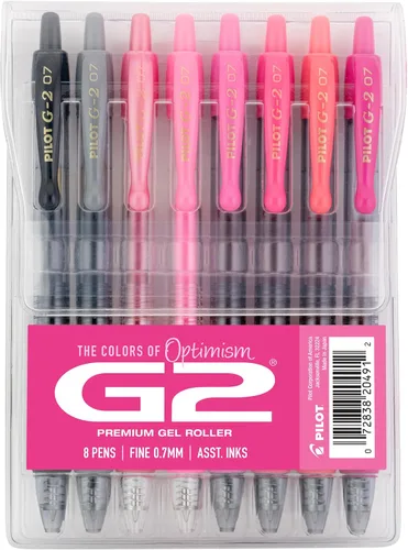 Vista 9 de Pilot G2 - Bolígrafos de gel premium roller, bolígrafos de gel de punta fina, paquete Boost Blue, los colores de la productividad, surtidos