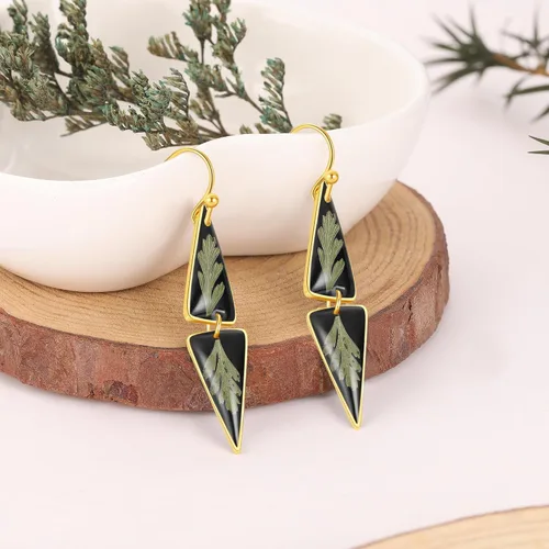 Vista 13 de Forget-Me-Not and Queen Anne's Lace Pressed Wildflower Earrings Pressed Flower Earrings Handmade Drop and Dangle Earrings Gift for Woman