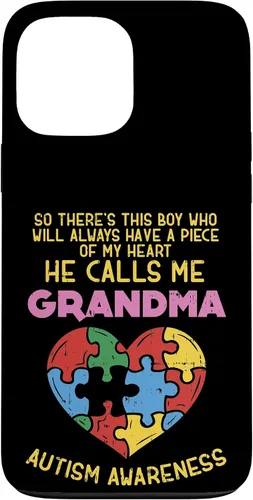Vista 24 de Grandma Autism Awareness Austistic Boy Piece My Heart Case for iPhone 17