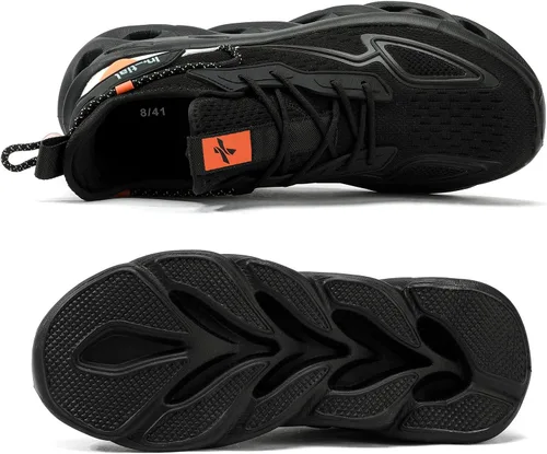 Vista 6 de SPOSENS Zapatos para caminar para hombre, zapatos de tenis ligeros, zapatos para correr para hombre, zapatos casuales sin cordones para gimnasio