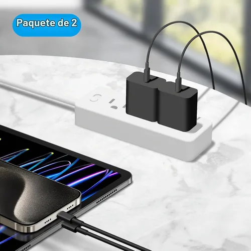 Vista 7 de Cargador para iPhone 17 16 15 Carga Rápida 6FT - 20W USB C Cargador Bloque con cable tipo C a C de 6 pies compatible con iPhone 17/17 Pro/17 Pro