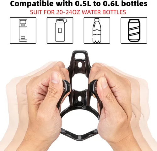 Vista 6 de ROCKBROS Portabotellas de Agua para Bicicleta Ultraligero, Jaulas para Botellas de Bicicleta con Tornillos y Herramienta, Soporte Universal