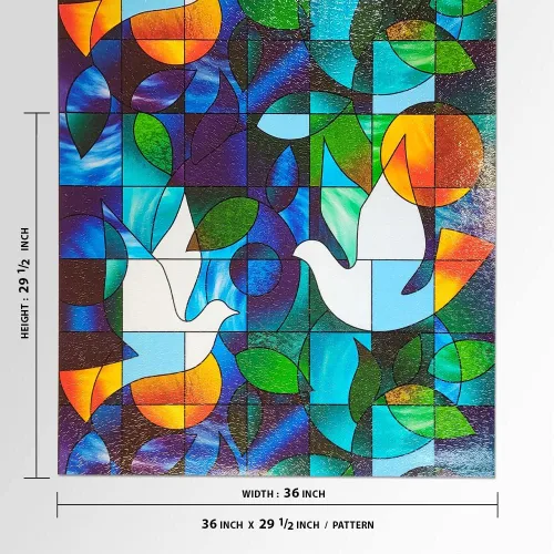 Vista 4 de BDF Película para Ventana 3DV Vidrio Esmerilado Dove (36 x 59 pulgadas (2 Patrones Continuos)) Decorative