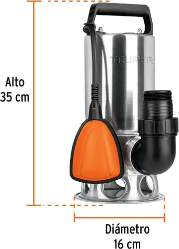 Vista 2 de TRUPER BOS-1SM Bombas de agua sucia sumergibles de servicio pesado 1Hp (750 w)