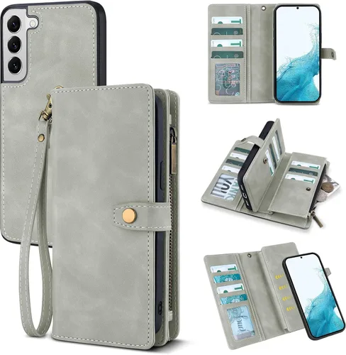 Vista 24 de TwoHead - Funda tipo cartera para Samsung Galaxy S22, 11 tarjeteros, color negro Sueño Negro