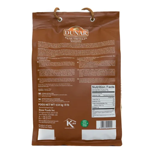 Vista 2 de Dunar - Arroz Basmati integral prémium (Nutritia), 10 libras