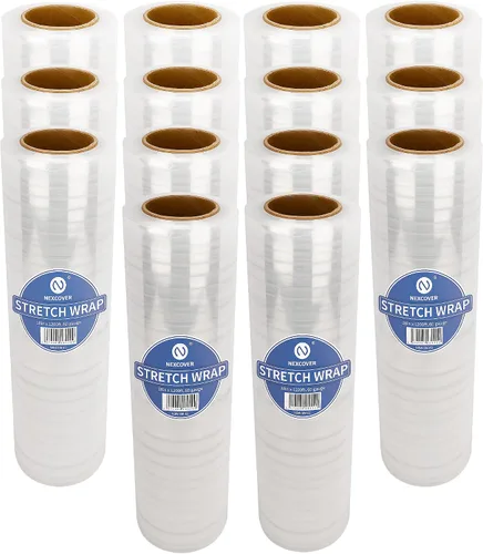Vista 12 de NEXCOVER Envoltura Elástica de 18 Pulgadas - 1200 Pies Calibre 60, 1 Rollo de Película Elástica Autoadhesiva de Plástico Transparente